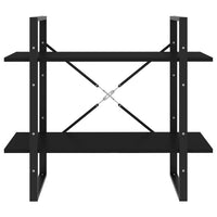 Thumbnail for Bücherregal 2 Fächer Schwarz 80x30x70 cm Holzwerkstoff