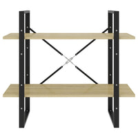 Thumbnail for Bücherregal 2 Fächer Sonoma-Eiche 80x30x70 cm Holzwerkstoff