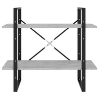 Thumbnail for Bücherregal 2 Fächer Betongrau 80x30x70 cm Holzwerkstoff