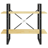 Thumbnail for Bücherregal 2 Böden 80x30x70 cm Massivholz Kiefer