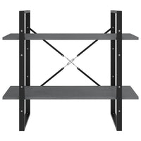 Thumbnail for Bücherregal 2 Böden Grau 80x30x70 cm Massivholz Kiefer