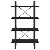 Thumbnail for Bücherregal 4 Böden Schwarz 80x30x140 cm Massivholz Kiefer