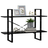 Thumbnail for Bücherregal 2 Fächer Schwarz 100x30x70 cm Holzwerkstoff