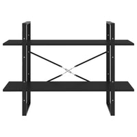 Thumbnail for Bücherregal 2 Fächer Schwarz 100x30x70 cm Holzwerkstoff