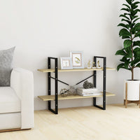 Thumbnail for Bücherregal 2 Fächer Sonoma-Eiche 100x30x70 cm Holzwerkstoff