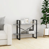 Thumbnail for Bücherregal 2 Fächer Betongrau 100x30x70 cm Holzwerkstoff