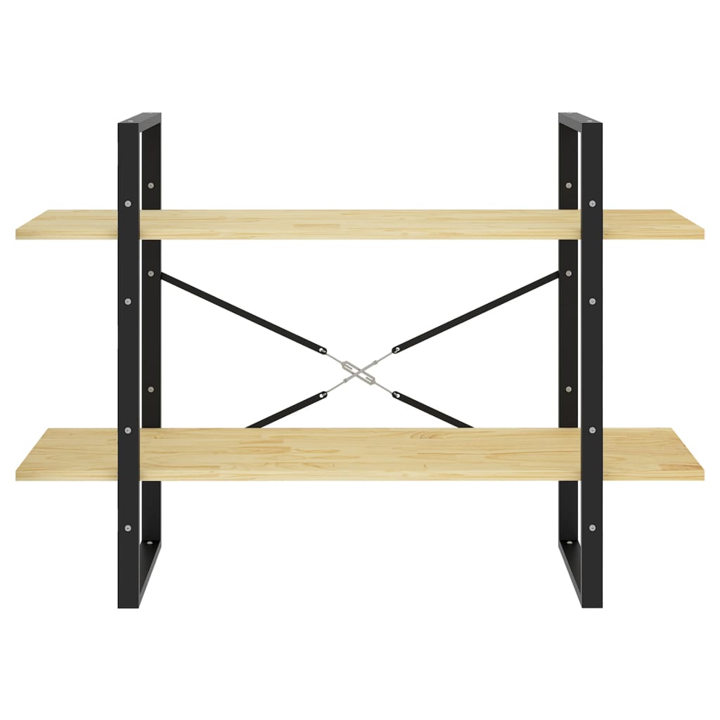 Bücherregal 2 Böden 100x30x70 cm Massivholz Kiefer