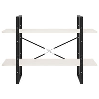 Thumbnail for Bücherregal 2 Böden Weiß 100x30x70 cm Massivholz Kiefer