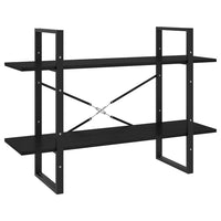 Thumbnail for Bücherregal 2 Böden Schwarz 100x30x70 cm Massivholz Kiefer