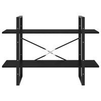 Thumbnail for Bücherregal 2 Böden Schwarz 100x30x70 cm Massivholz Kiefer