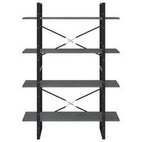 Thumbnail for Bücherregal 4 Böden Grau 100x30x140 cm Massivholz Kiefer