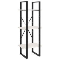 Thumbnail for Bücherregal 3 Böden Weiß 40x30x105 cm Massivholz Kiefer