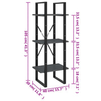 Thumbnail for Bücherregal 3 Böden Grau 40x30x105 cm Massivholz Kiefer