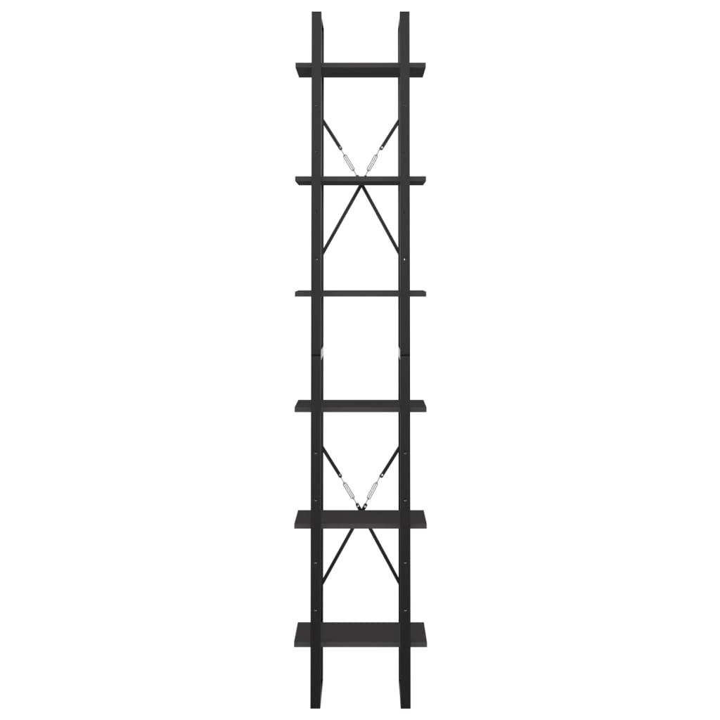 Bücherregal 6 Fächer Grau 40x30x210 cm Holzwerkstoff