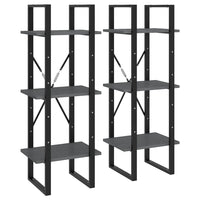 Thumbnail for Standregal Hoch Grau 40x30x210 cm Massivholz Kiefer