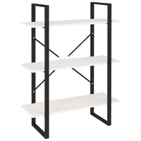 Thumbnail for Bücherregal 3 Böden Weiß 80x30x105 cm Massivholz Kiefer