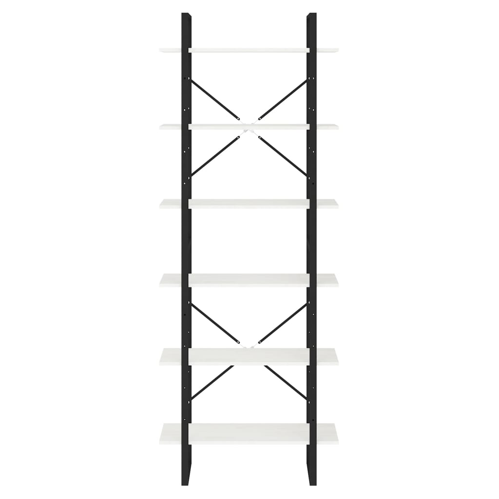 Standregal Hoch Weiß 80x30x210 cm Massivholz Kiefer