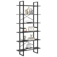 Thumbnail for Standregal Hoch Grau 100x30x210 cm Massivholz Kiefer