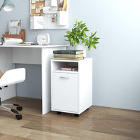 Thumbnail for Beistellschrank mit Rollen Weiß 33x38x60 cm Holzwerkstoff