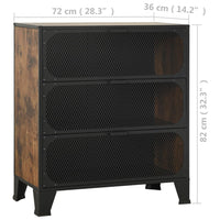 Thumbnail for Aufbewahrungsschrank Rustikal Braun 72x36x82 cm Metall und MDF