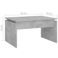 Thumbnail for Couchtisch Betongrau 68x50x38 cm Holzwerkstoff