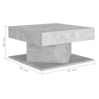 Thumbnail for Couchtisch Betongrau 57x57x30 cm Holzwerkstoff