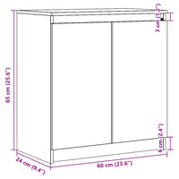 Thumbnail for Beistellschrank Weiß 60x36x65 cm Massivholz Kiefer