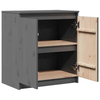 Thumbnail for Beistellschrank Grau 60x36x65 cm Massivholz Kiefer