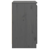 Thumbnail for Beistellschrank Grau 60x36x65 cm Massivholz Kiefer