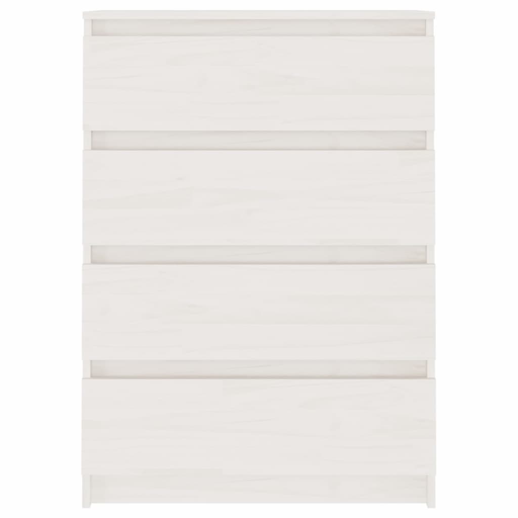 Beistellschrank Weiß 60x36x84 cm Massivholz Kiefer