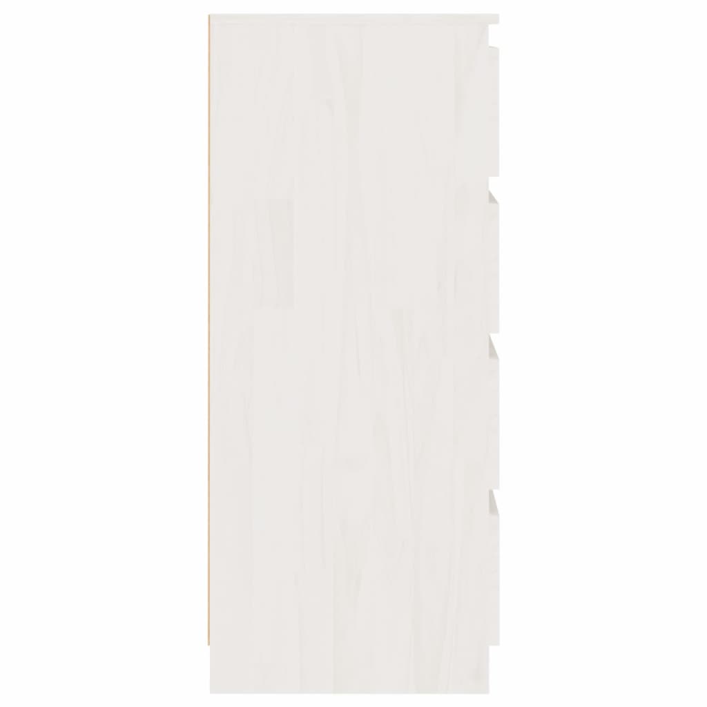 Beistellschrank Weiß 60x36x84 cm Massivholz Kiefer