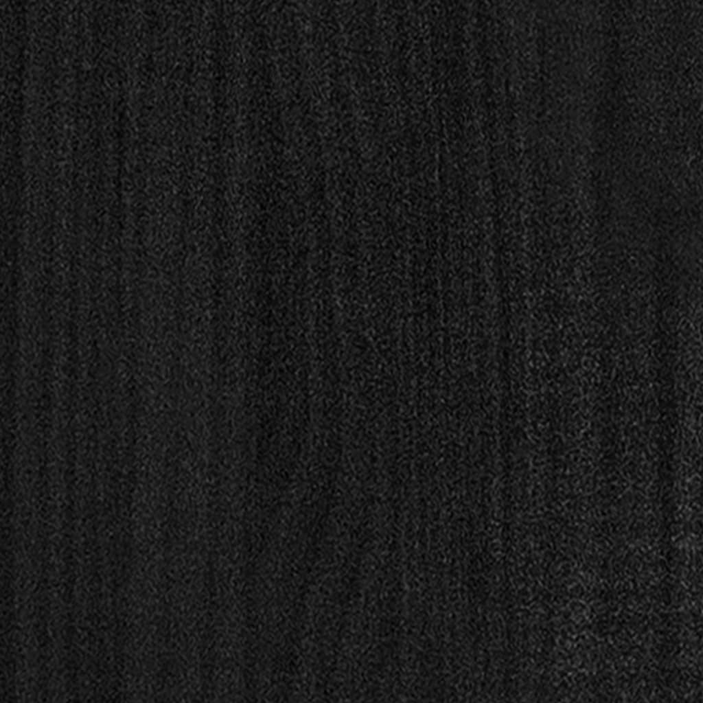 Beistellschrank Schwarz 60x36x84 cm Massivholz Kiefer