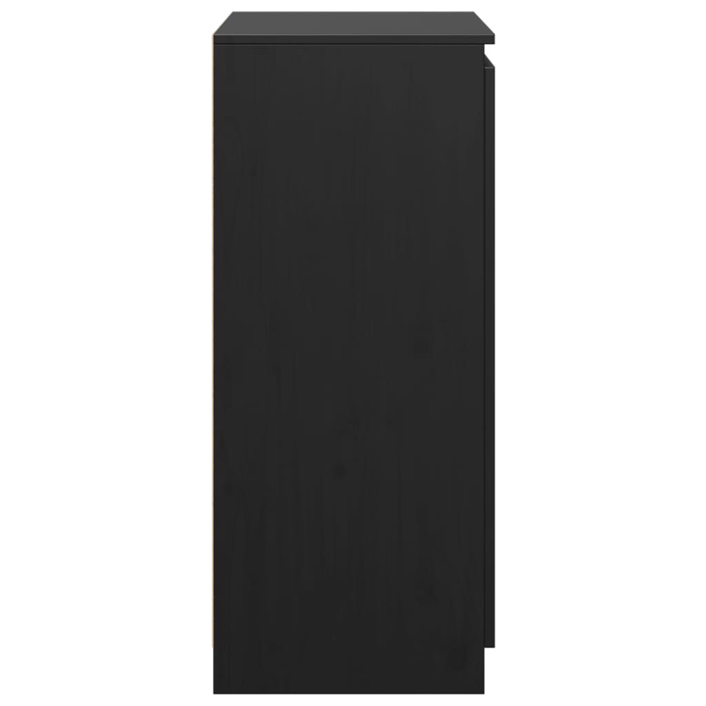 Sideboard Schwarz 60x36x84 cm Massivholz Kiefer