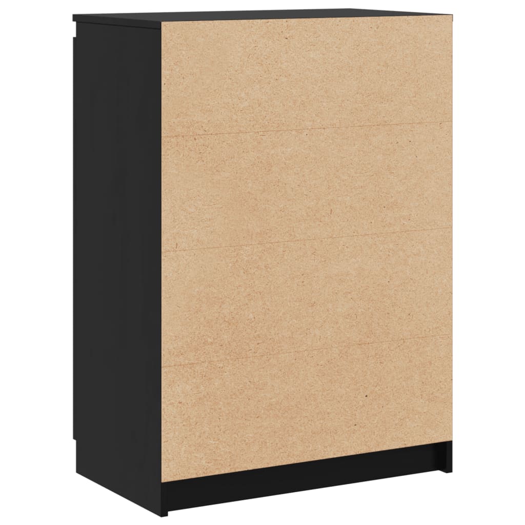 Sideboard Schwarz 60x36x84 cm Massivholz Kiefer