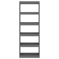 Thumbnail for Bücherregal/Raumteiler Grau 60x30x167,5 cm Massivholz Kiefer