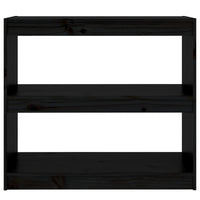Thumbnail for Bücherregal/Raumteiler Schwarz 80x30x71,5 cm Massivholz Kiefer