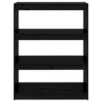 Thumbnail for Bücherregal/Raumteiler Schwarz 80x30x103,5 cm Massivholz Kiefer