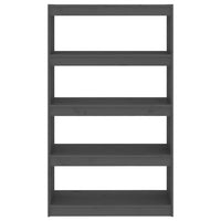 Thumbnail for Bücherregal/Raumteiler Grau 80x30x135,5 cm Massivholz Kiefer