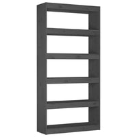 Thumbnail for Bücherregal/Raumteiler Grau 80x30x167,4 cm Massivholz Kiefer