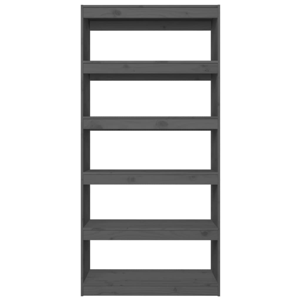 Bücherregal/Raumteiler Grau 80x30x167,4 cm Massivholz Kiefer