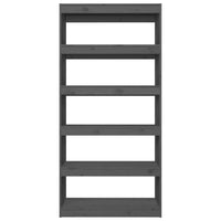 Thumbnail for Bücherregal/Raumteiler Grau 80x30x167,4 cm Massivholz Kiefer