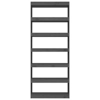Thumbnail for Bücherregal/Raumteiler Grau 80x30x199,5 cm Massivholz Kiefer