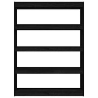 Thumbnail for Bücherregal/Raumteiler Schwarz 100x30x135,5cm Kiefer Massivholz