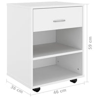 Thumbnail for Rollschrank Weiß 46x36x59 cm Holzwerkstoff