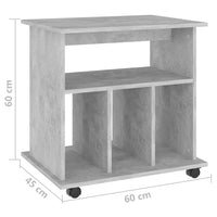 Thumbnail for Rollschrank Betongrau 60x45x60 cm Holzwerkstoff