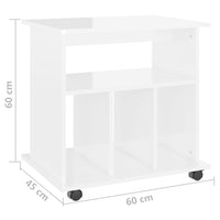 Thumbnail for Rollschrank Hochglanz-Weiß 60x45x60 cm Holzwerkstoff
