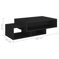 Thumbnail for Couchtisch Schwarz 105x55x32 cm Holzwerkstoff