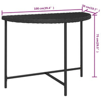 Thumbnail for Gartentisch Schwarz 100x50x75 cm Poly Rattan