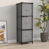 Thumbnail for Lagerschrank mit 3 Stoff-Schubladen Grau 34x34x101 cm Stahl