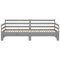 Thumbnail for Ausziehbares Tagesbett Grau Massivholz Kiefer 2x(90x200) cm